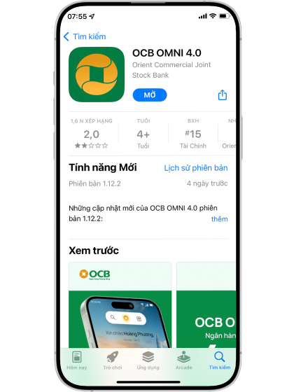 Tải ứng dụng ngân hàng số OCB OMNI 4.0