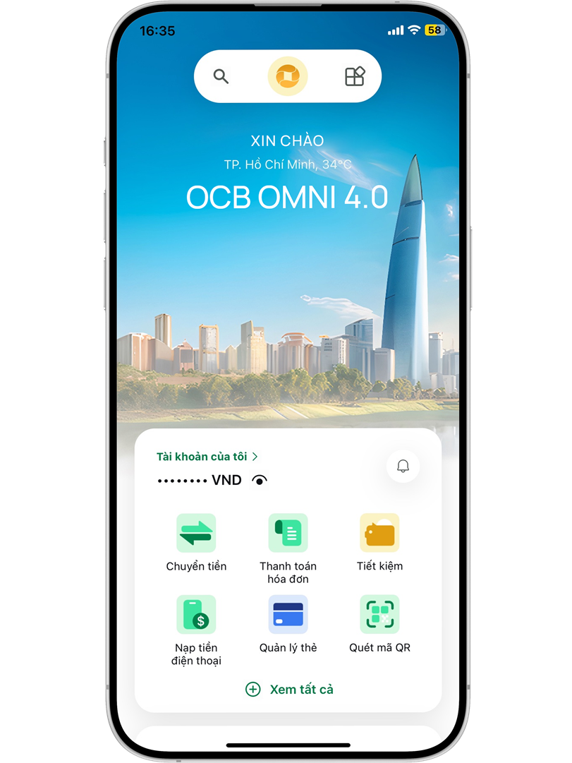 Đăng nhập vào ngân hàng số OCB OMNI 4.0